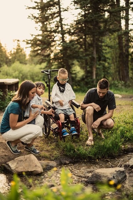 Family exploring at Rising Light Ridge